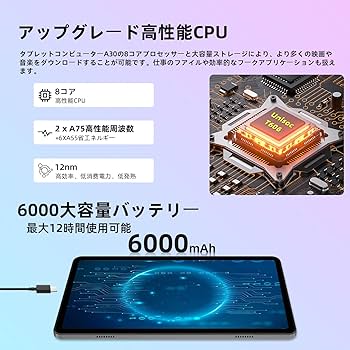 Amazon.co.jp: Android 15 タブレット COLORROOM A30 タブレット 10